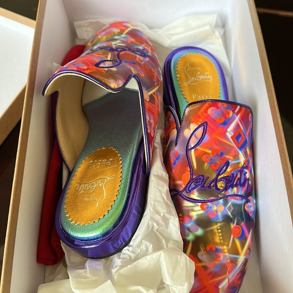 ⭐️⭐️⭐️SOLD ⭐️⭐️⭐️Christian Louboutin Navy Coolito Disco Mule Slippers - Picture 9 of 17